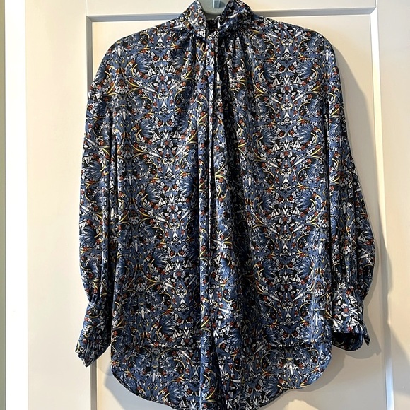 Zara Floral Blouse w/Neck ties - Picture 10 of 10